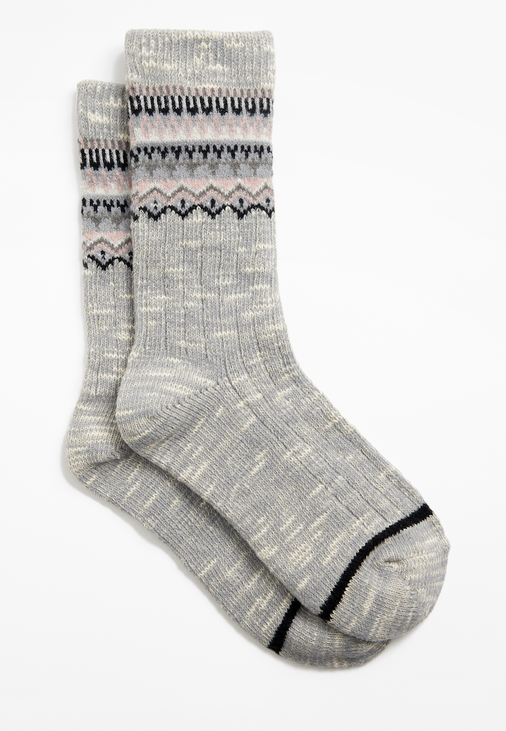 Fair Isle Marled Crew Sock