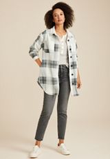 Super Plush Plaid Longline Shacket, C3986, small
