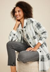 Super Plush Plaid Longline Shacket, C3986, small