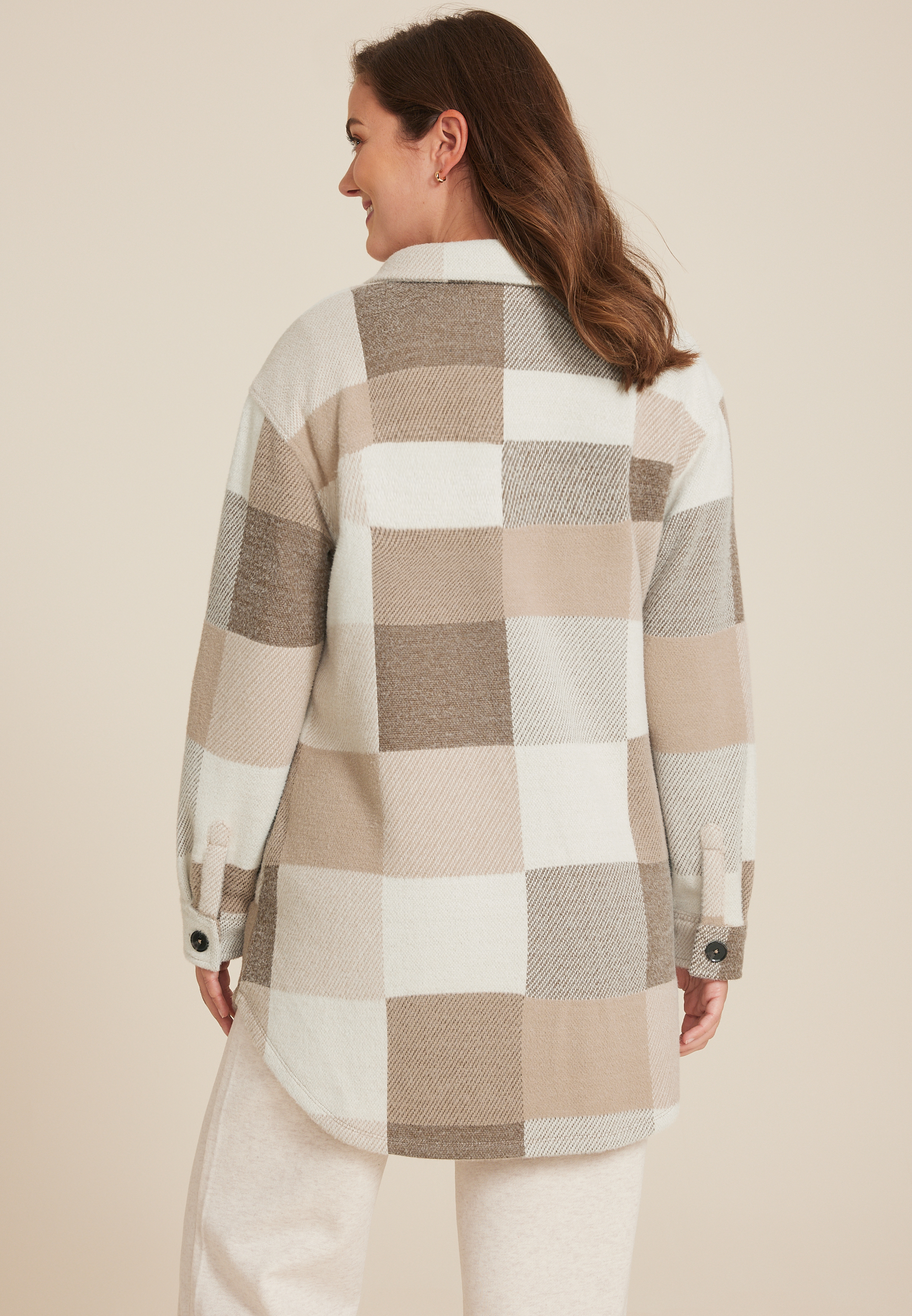 Super Plush Plaid Longline Shacket