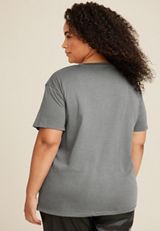 Plus Size edgely&trade; Rhinestone Embellished Spider Web Tee, C829, small