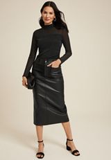 Shimmer Mesh Mock Neck Blouse, BLACK, small