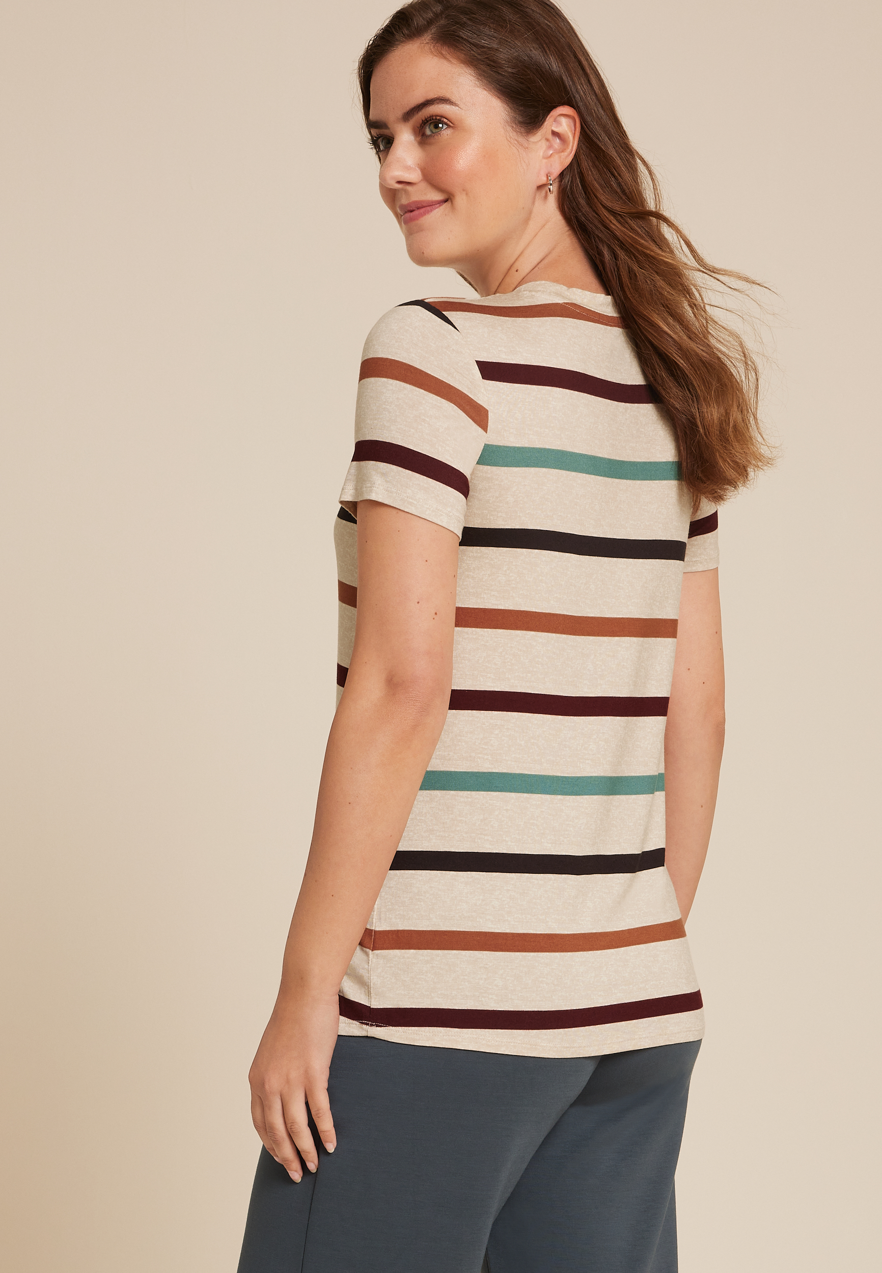 24/7 Kennedy Striped Crew Neck Tee, MULTI, large