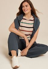 24/7 Kennedy Striped Crew Neck Tee, MULTI, small