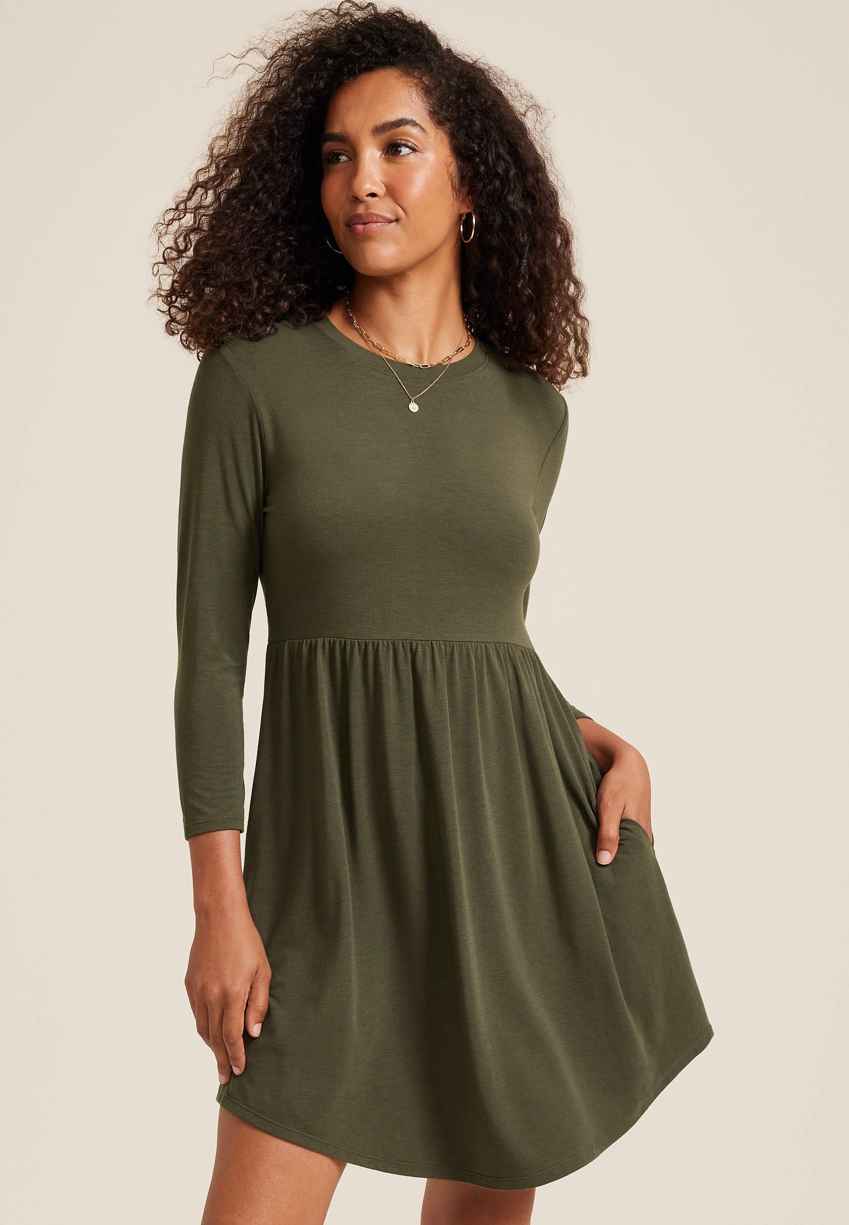 Green dress winter best sale