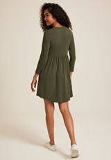24/7 Empire Waist 3/4 Sleeve Mini Dress, C6522, small