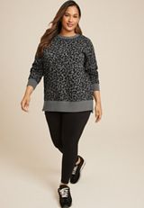 Plus Size Willowsoft Animal Sweatshirt, GRAY COMBO, small