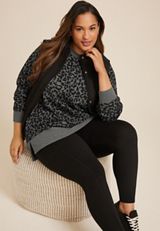 Plus Size Willowsoft Animal Sweatshirt, GRAY COMBO, small