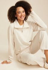 Quarter Zip Fleece Sweatshirt, C3363, small