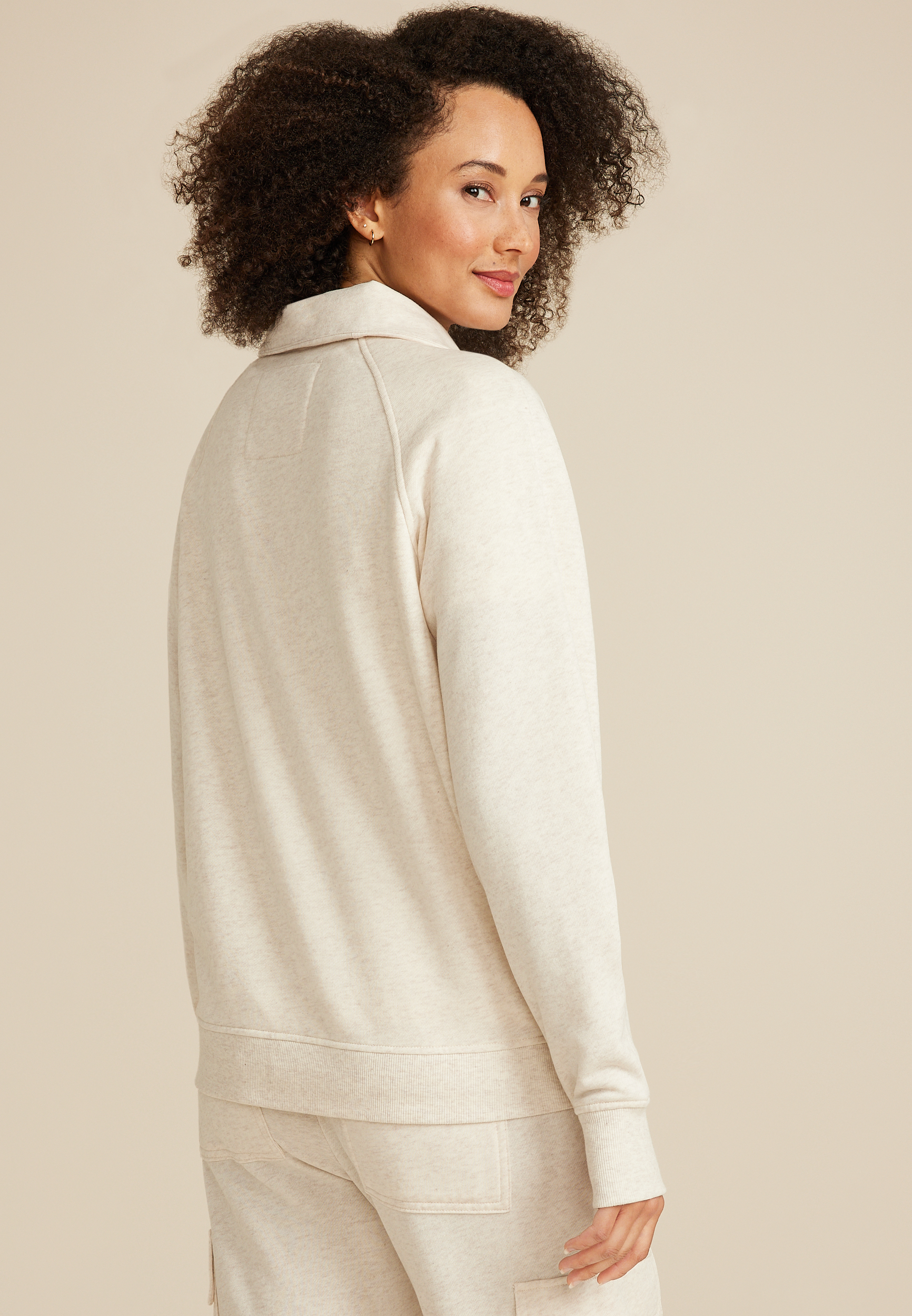 Quarter Zip Fleece Sweatshirt, C3363, large