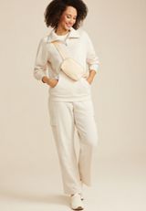 Quarter Zip Fleece Sweatshirt, C3363, small
