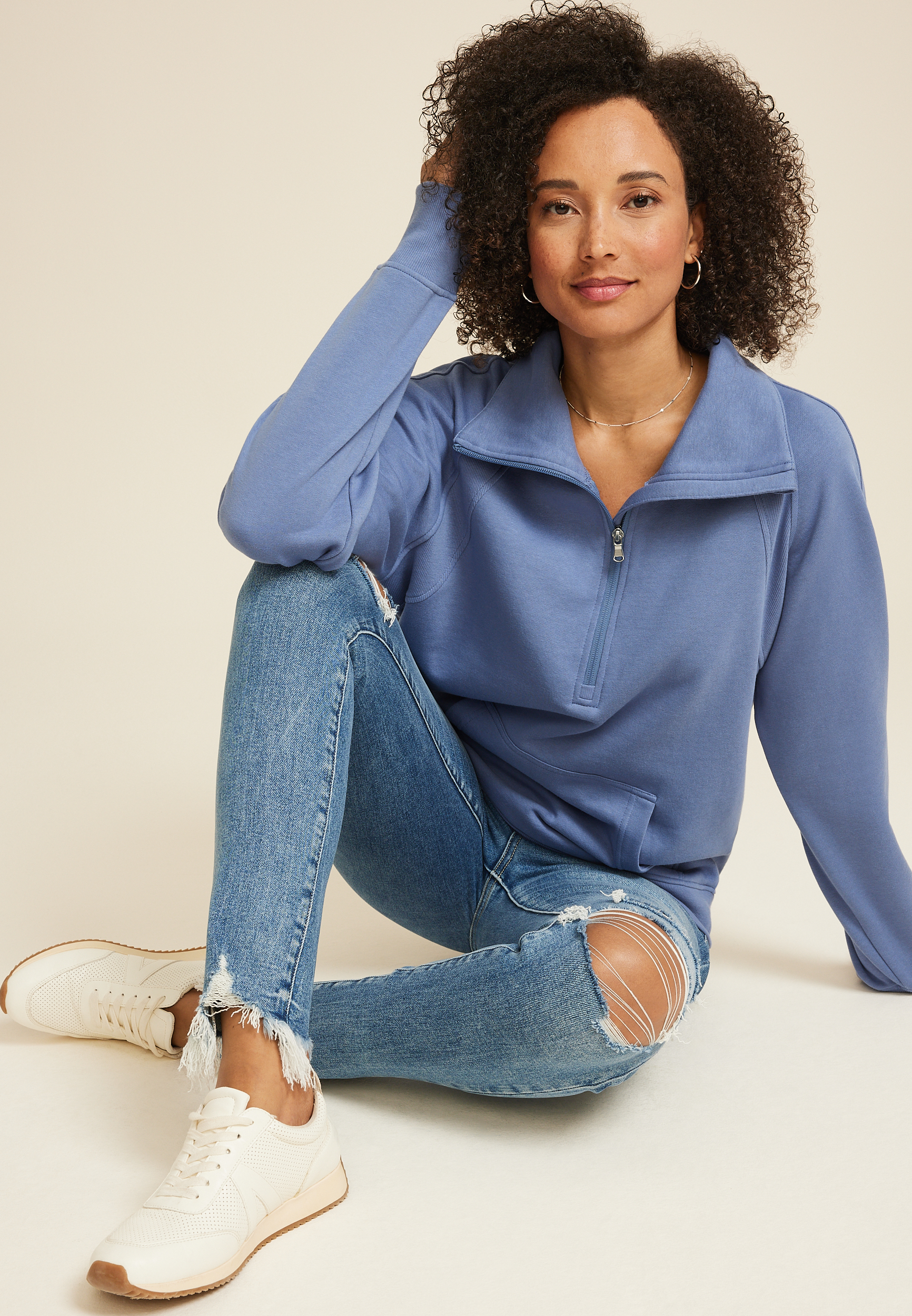 Quarter Zip Fleece Sweatshirt