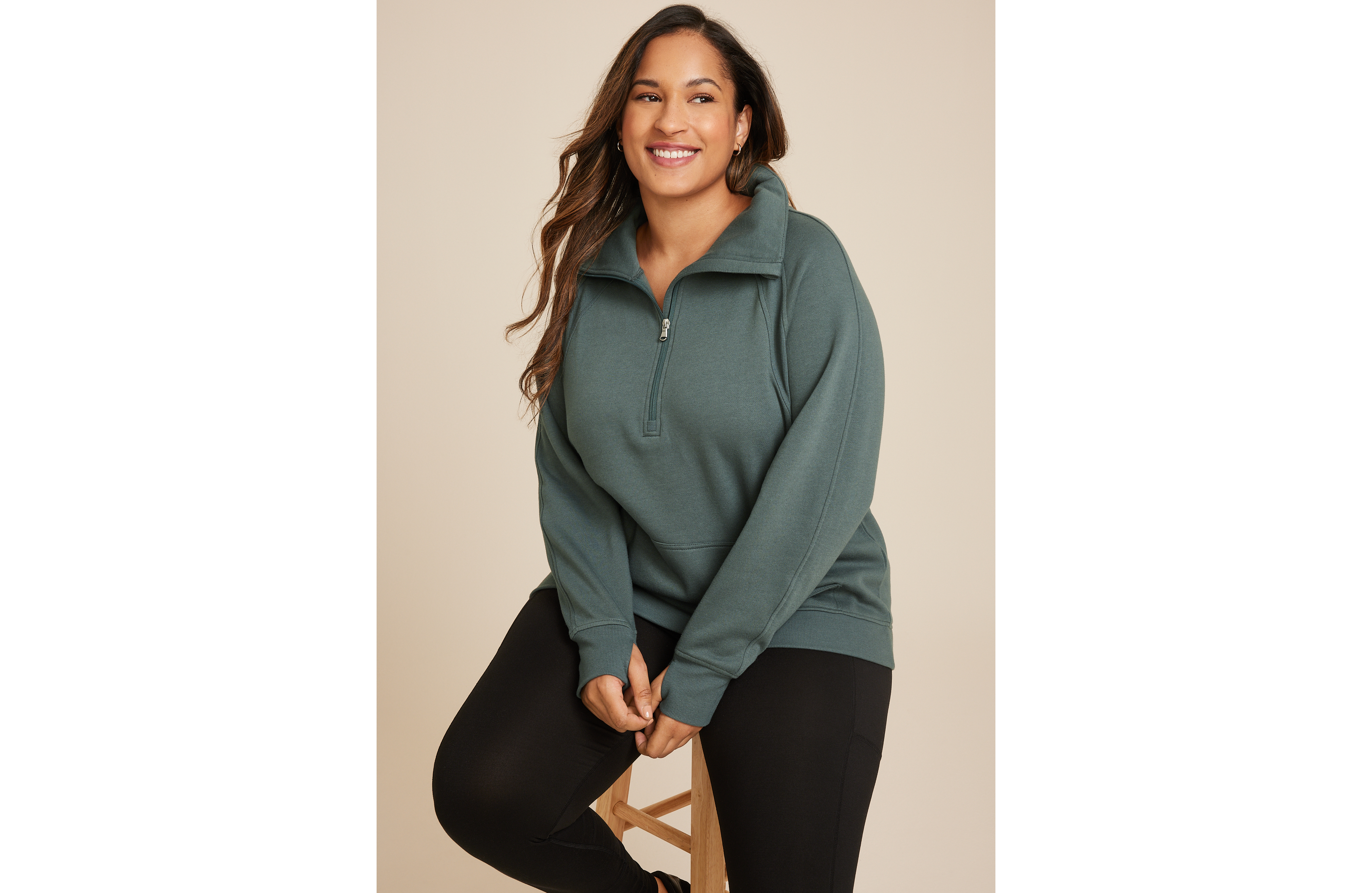 Plus Quarter Zip Fleece Sweatshirt