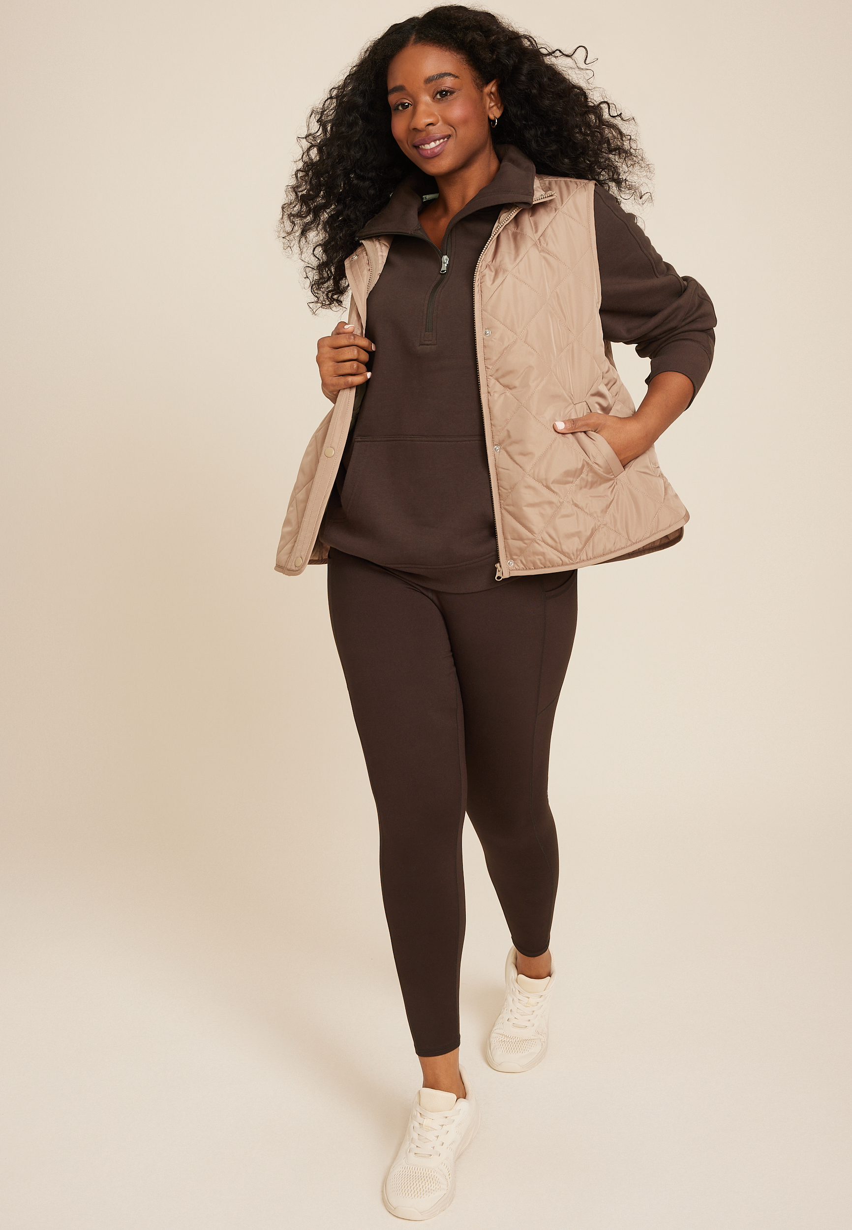 Plus Size Quarter Zip Fleece Sweatshirt, C9245, large