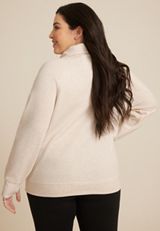 Plus Size Quarter Zip Fleece Sweatshirt, C3363, small