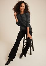 Rose Applique Relaxed Fit Sweatshirt, C106, small