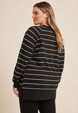 Plus Size Willowsoft Striped Sweatshirt, C1756, small