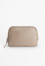 Large Faux Leather Crossbody Belt Bag, NATURAL, small