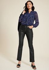 edgely&trade; High Rise Black Coated Slim Straight Jean, C106, small