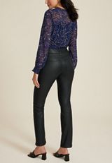 edgely&trade; High Rise Black Coated Slim Straight Jean, C106, small