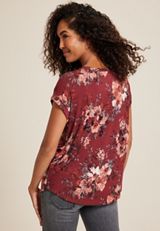 24/7 Clara Floral Short Sleeve Tee, C4695, small