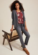 24/7 Clara Floral Short Sleeve Tee, C4695, small