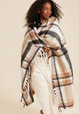 Fireside Brushed Flannel Throw Blanket, NATURAL, small