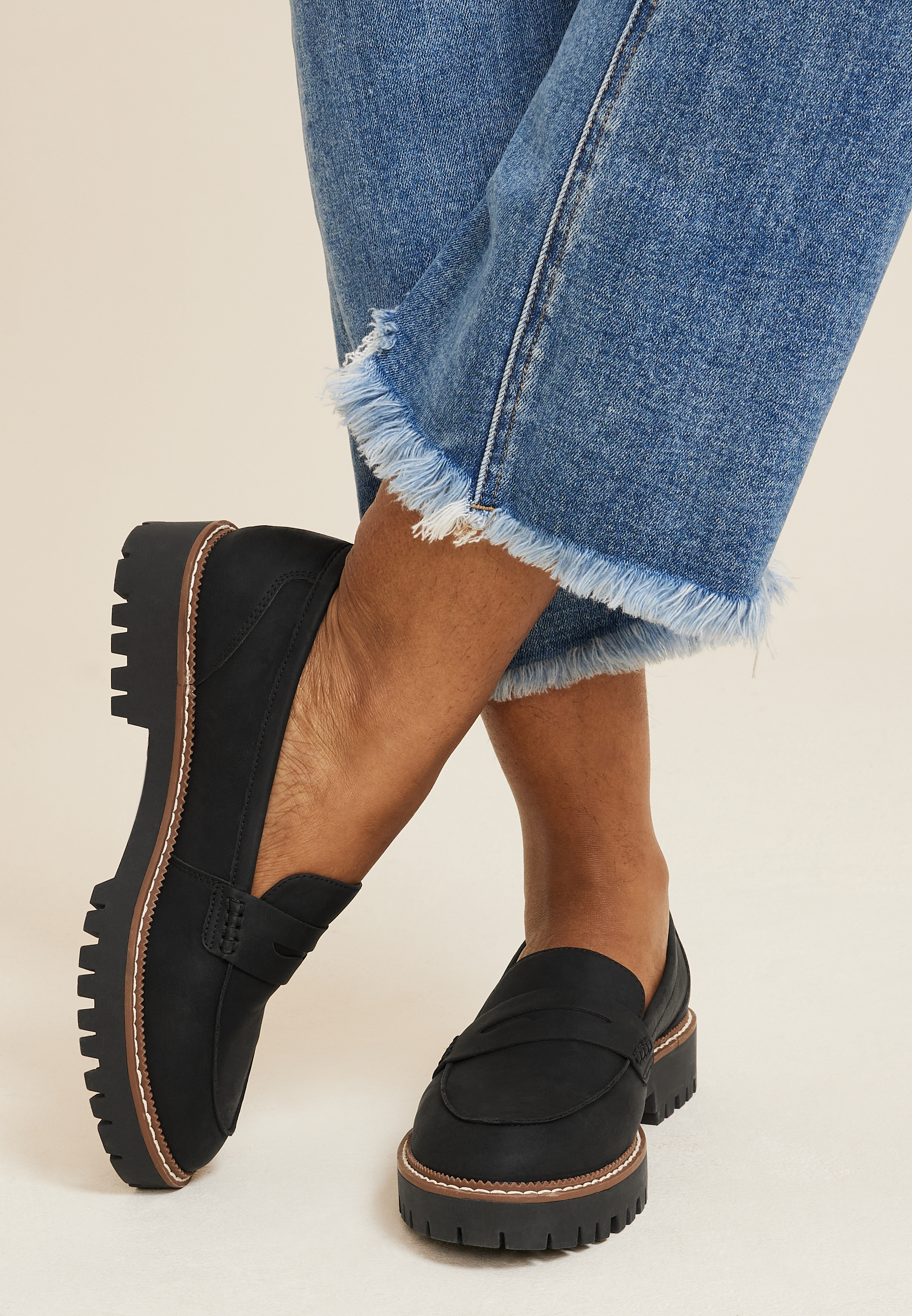 SuperCush Gretchen Mini Lug Loafer, BLACK, large