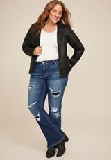 Plus Size KanCan&trade; Mid Rise Ripped Flare Jean, C258, small