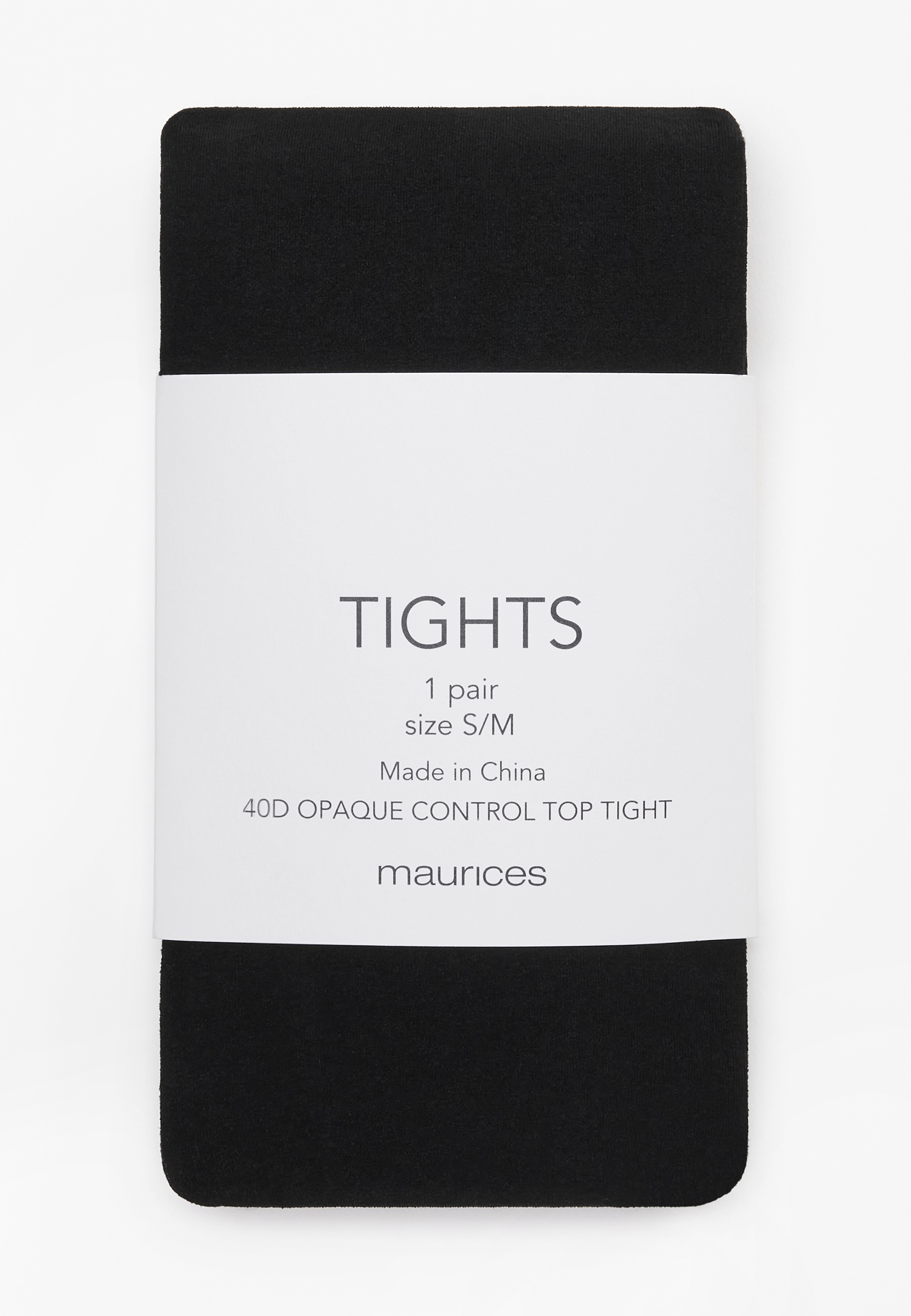 Black 40D Opaque Control Top Tights