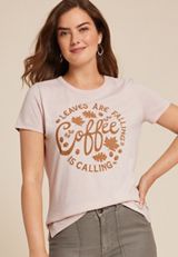 Leaves Are Falling Coffee Is Calling Classic Fit Graphic Tee, C9752, small