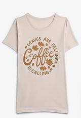 Leaves Are Falling Coffee Is Calling Classic Fit Graphic Tee, C9752, small