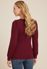 Ribbed Twist Front Top, BROWN RUBY, small