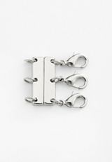 Silver 3 Clasp Necklace Separator, , small