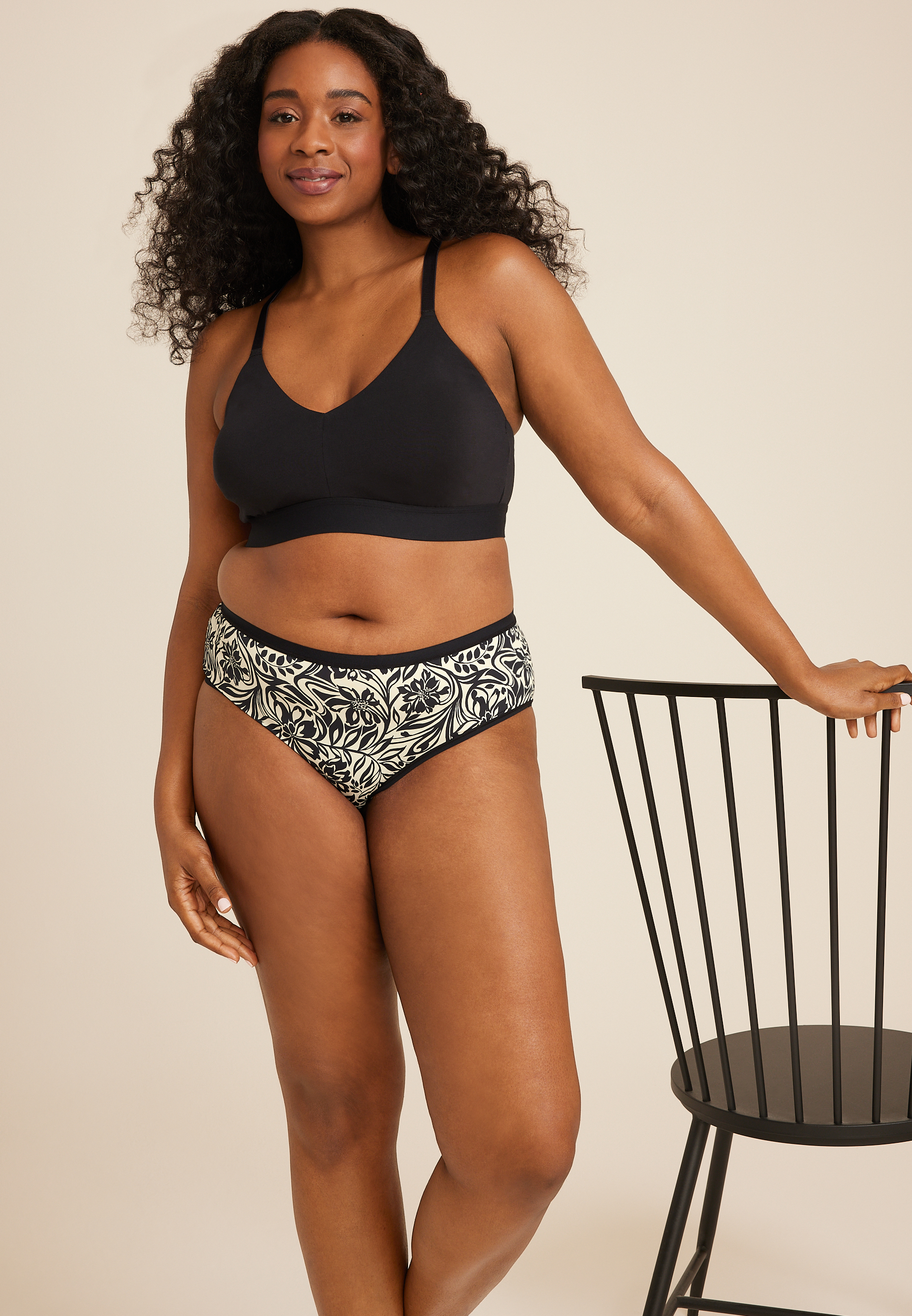 True Stretch Jersey Floral Hipster Panty, , large