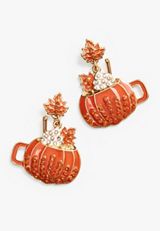 Pumpkin Latte Drop Earrings, ORANGE, small