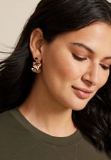 Fox Drop Earrings, BROWN, small