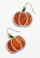 Resin Pumpkin Drop Earrings, C250, small