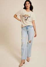Bull Shirt Oversized Fit Graphic Tee, ALMOND CREAM, small
