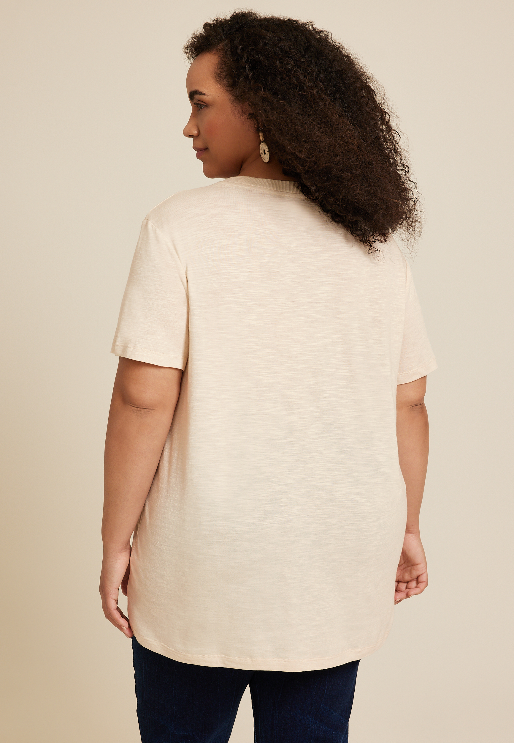 Plus Size Bull Shirt Oversized Fit Graphic Tee, ALMOND CREAM, large