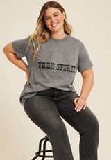 Plus Size Free Spirit Oversized Fit Graphic Tee, C829, small