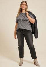 Plus Size Free Spirit Oversized Fit Graphic Tee, C829, small