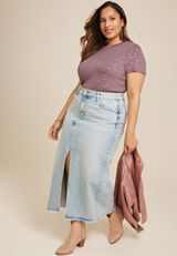 Plus Size 24/7 Kennedy Polka Dot Crew Neck Tee, C2580, small