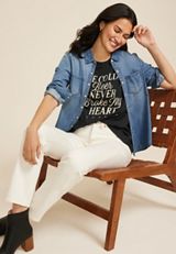 Ice Cold Beer Never Broke My Heart Oversized Fit Graphic Tee, C106, small