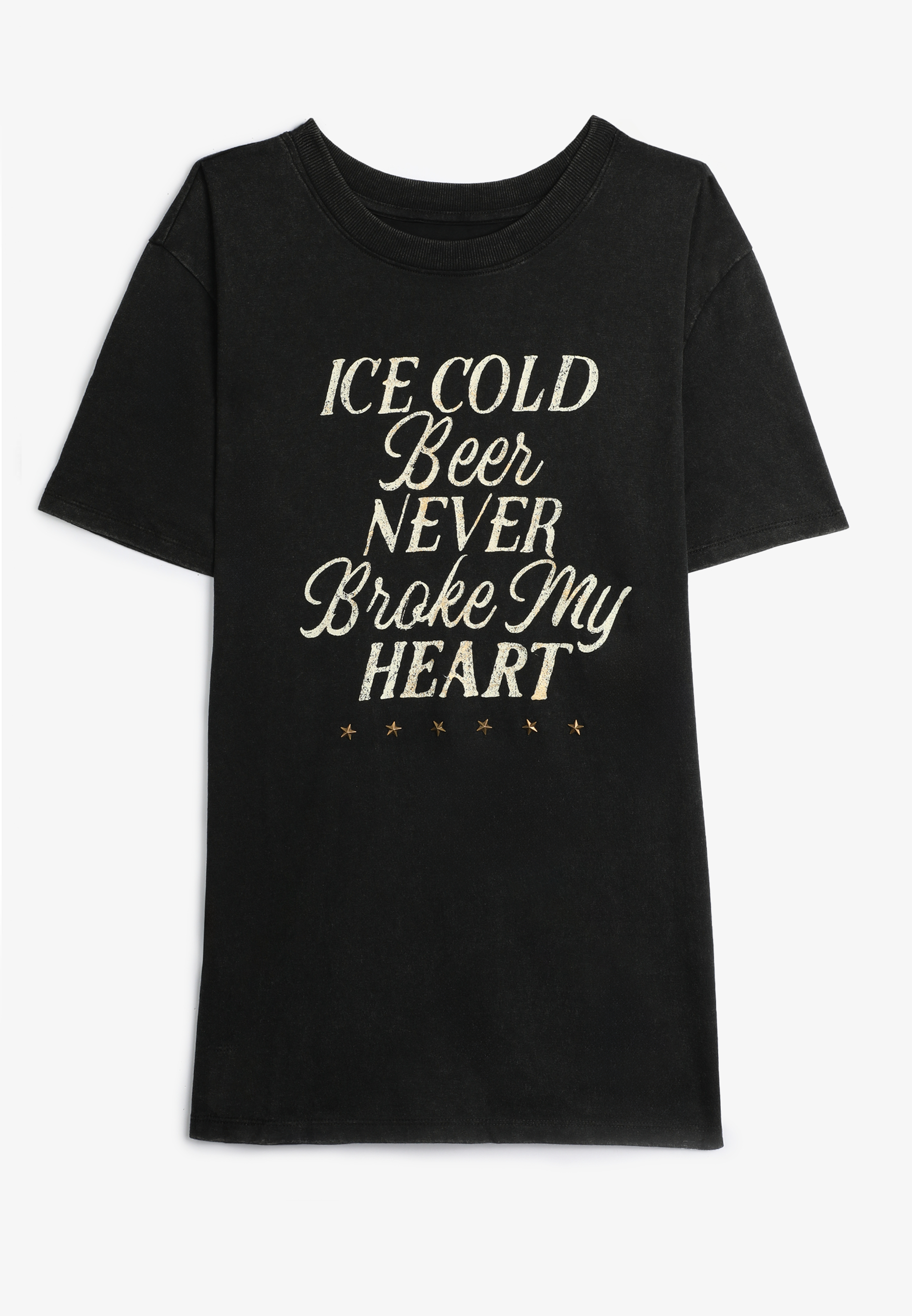 Ice Cold Beer Never Broke My Heart Oversized Fit Graphic Tee, C106, large