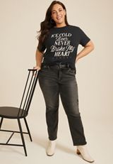 Plus Size Ice Cold Beer Never Broke My Heart Oversized Fit Graphic Tee, C106, small