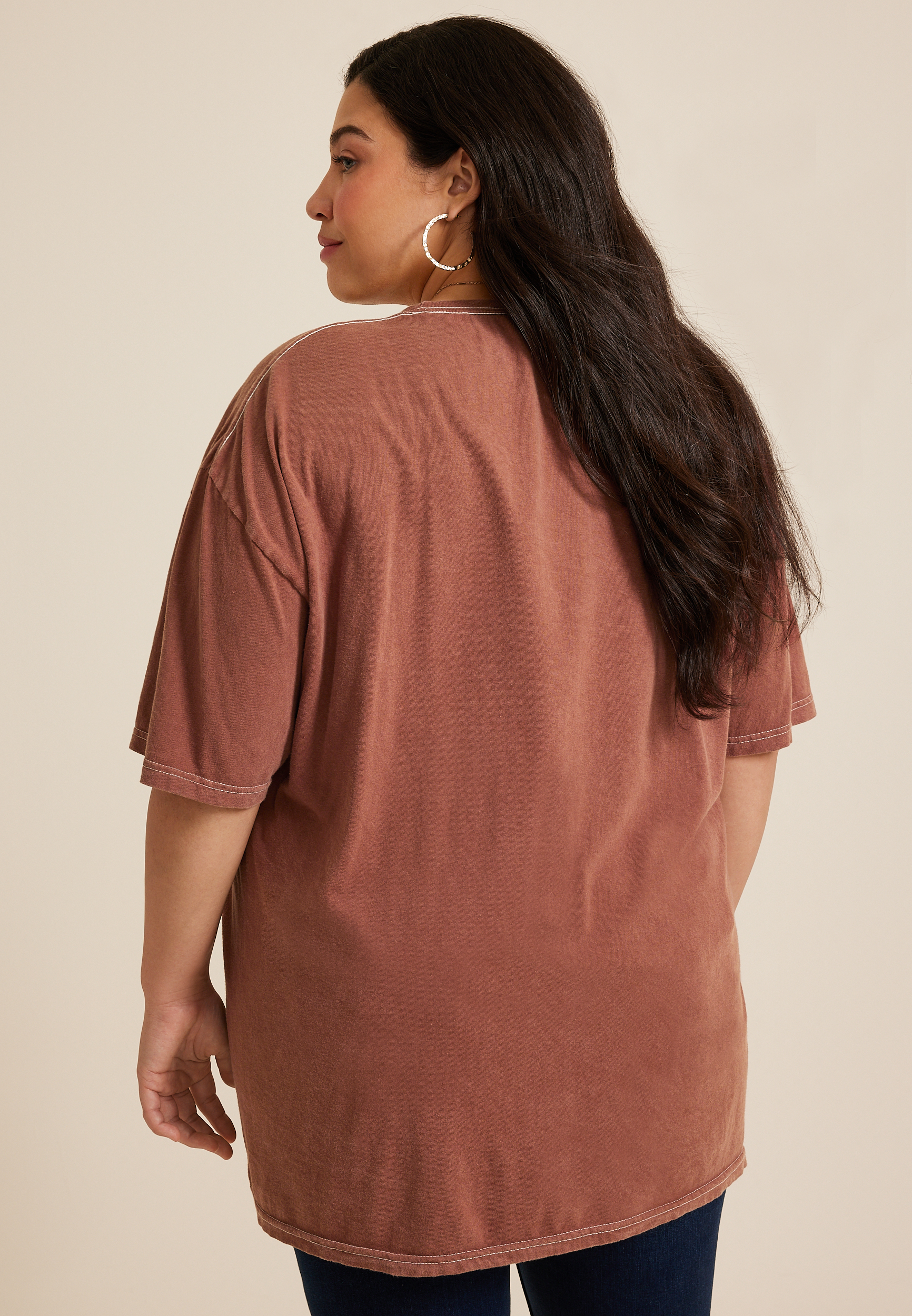 Plus Size Good Vibes Only Relaxed Fit Graphic Tee, C4067, large