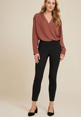 Bengaline Mid Rise Side Zip Skinny Pant, C106, small