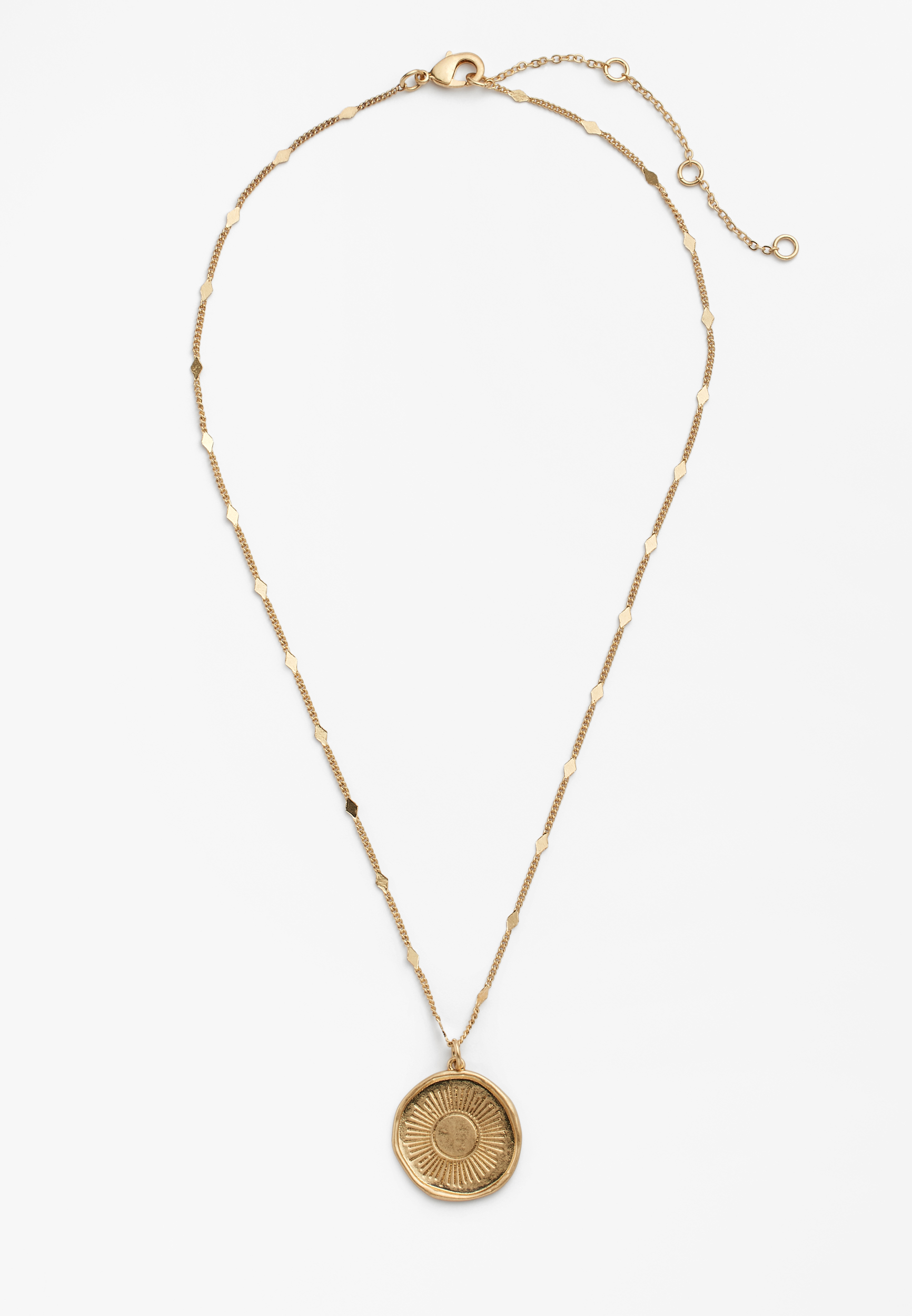 Gold Reversible Faith Coin Pendant Necklace