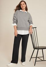 High Rise Luxe Wide Leg Pant, BLACK, small